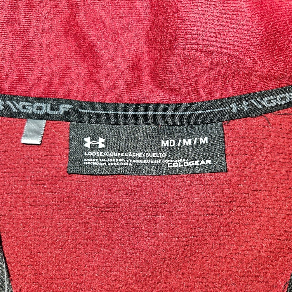 Under Armour Men's Medium Burgundy Quarter Zip Pullover Loose Fit ColdGear - Picture 4 of 5